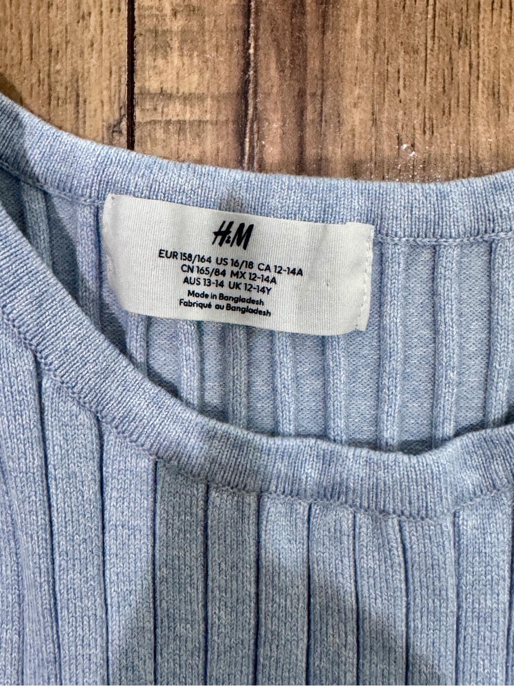 H&M Light Blue Ribbed Tank Top - Picture 4 of 4